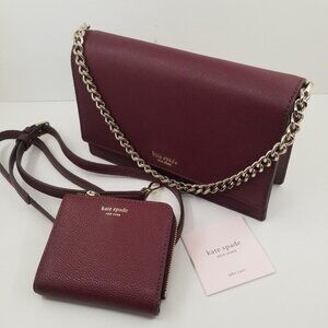 KATE SPADE PURSE AND MATCHING WALLET BURGUNDY NWOT
